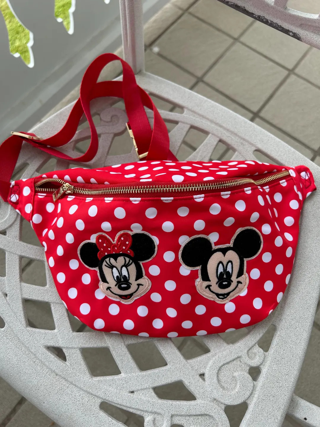 Jumbo Minnie Mouse Fanny pack, X-Large Mickey belt bag, plus size Disney crossbody bag, red and w... | Etsy (US)