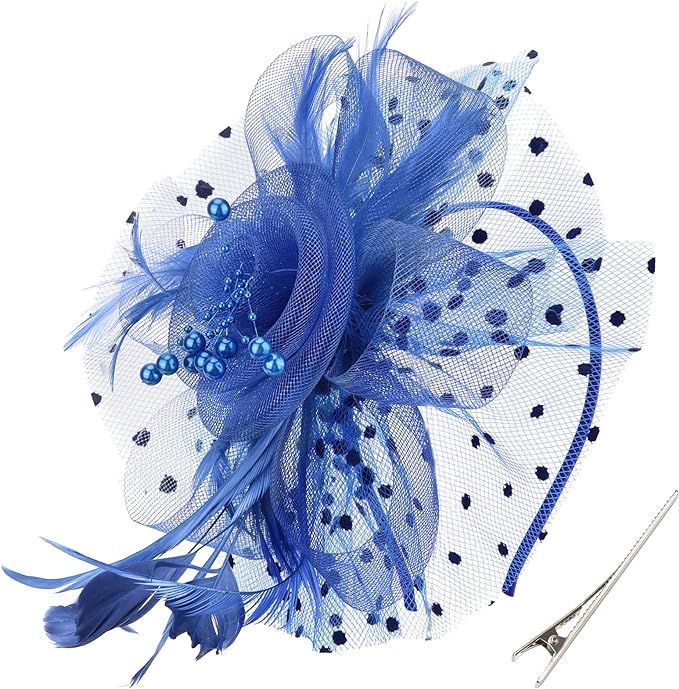 Fascinators Hat for Women Tea Party Mesh Flower Feather Kentucky Derby Hats with Headband and Cli... | Amazon (US)