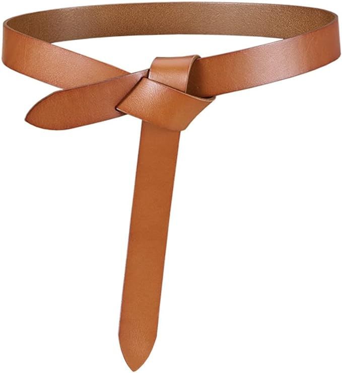 QXYOGO Belts Women Knot Belts For Women Soft Leather Knotted Strap Belt Long Dress Accessories La... | Amazon (UK)