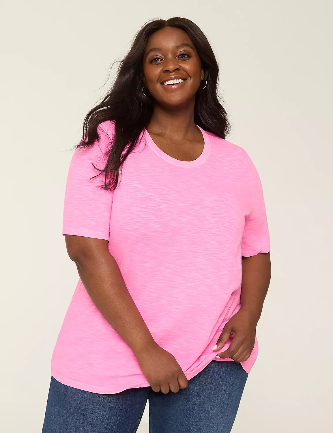 Perfect Sleeve Crew-Neck Wash Tee | Lane Bryant (US)