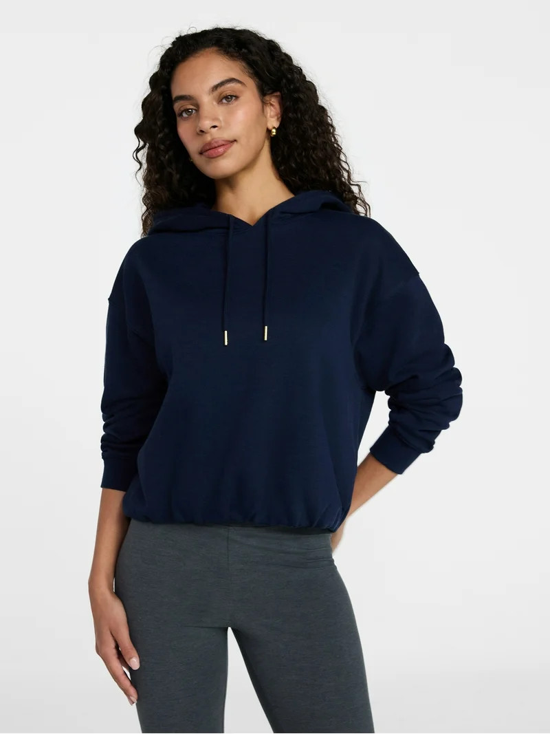 Time and Tru Women's Bubble Hem Pullover Hoodie, Size XS-XXXL | Walmart (US)