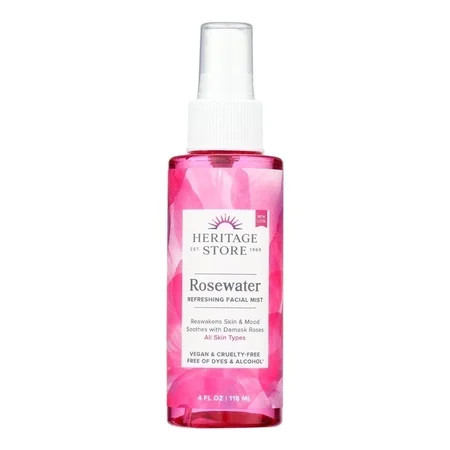 Heritage Store Rosewater Refreshing Facial Mist - 4 fl oz Pack of 2 | Walmart (US)