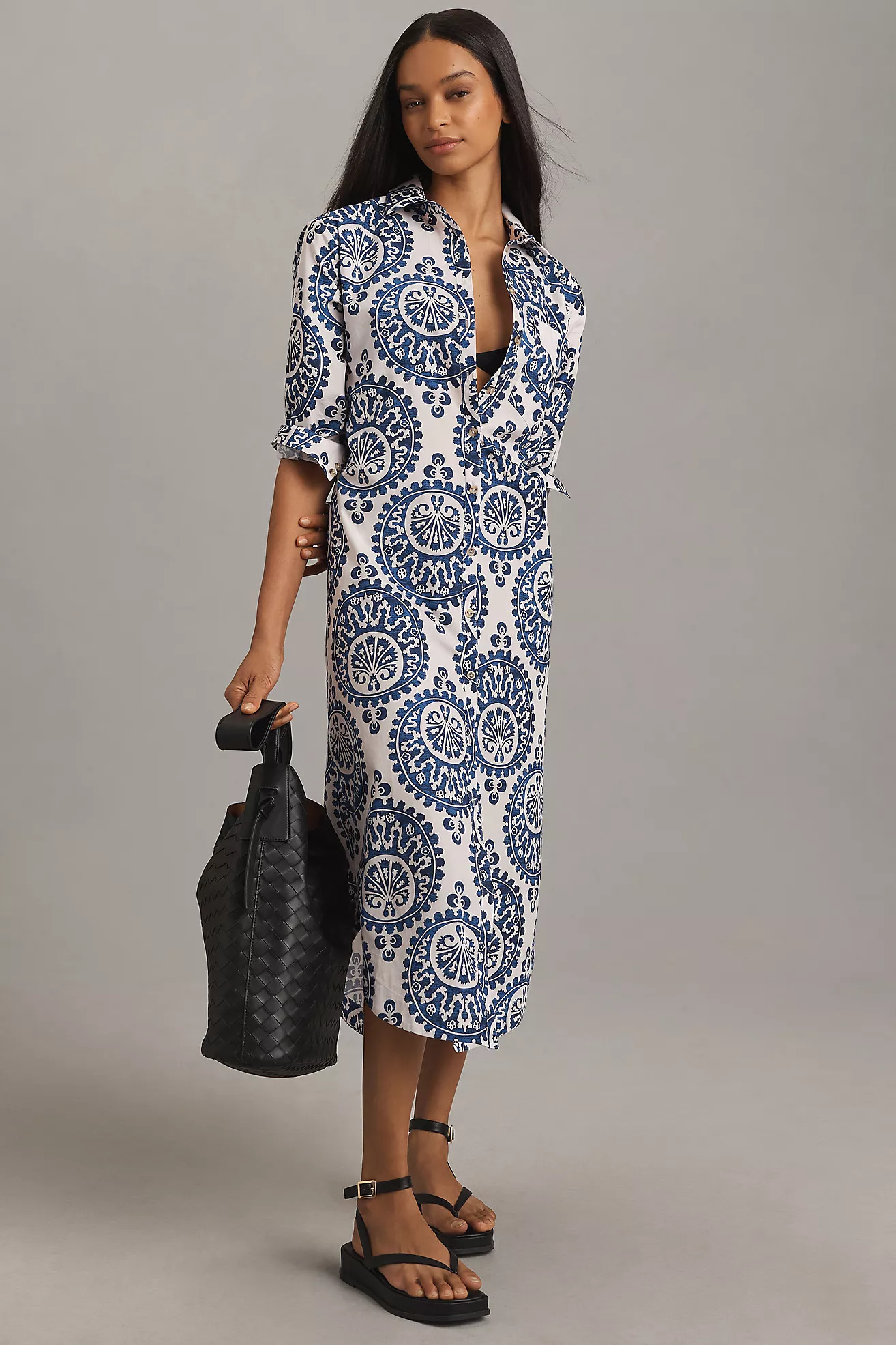 The Soren Long-Sleeve Shirt Dress by Maeve | Anthropologie (US)