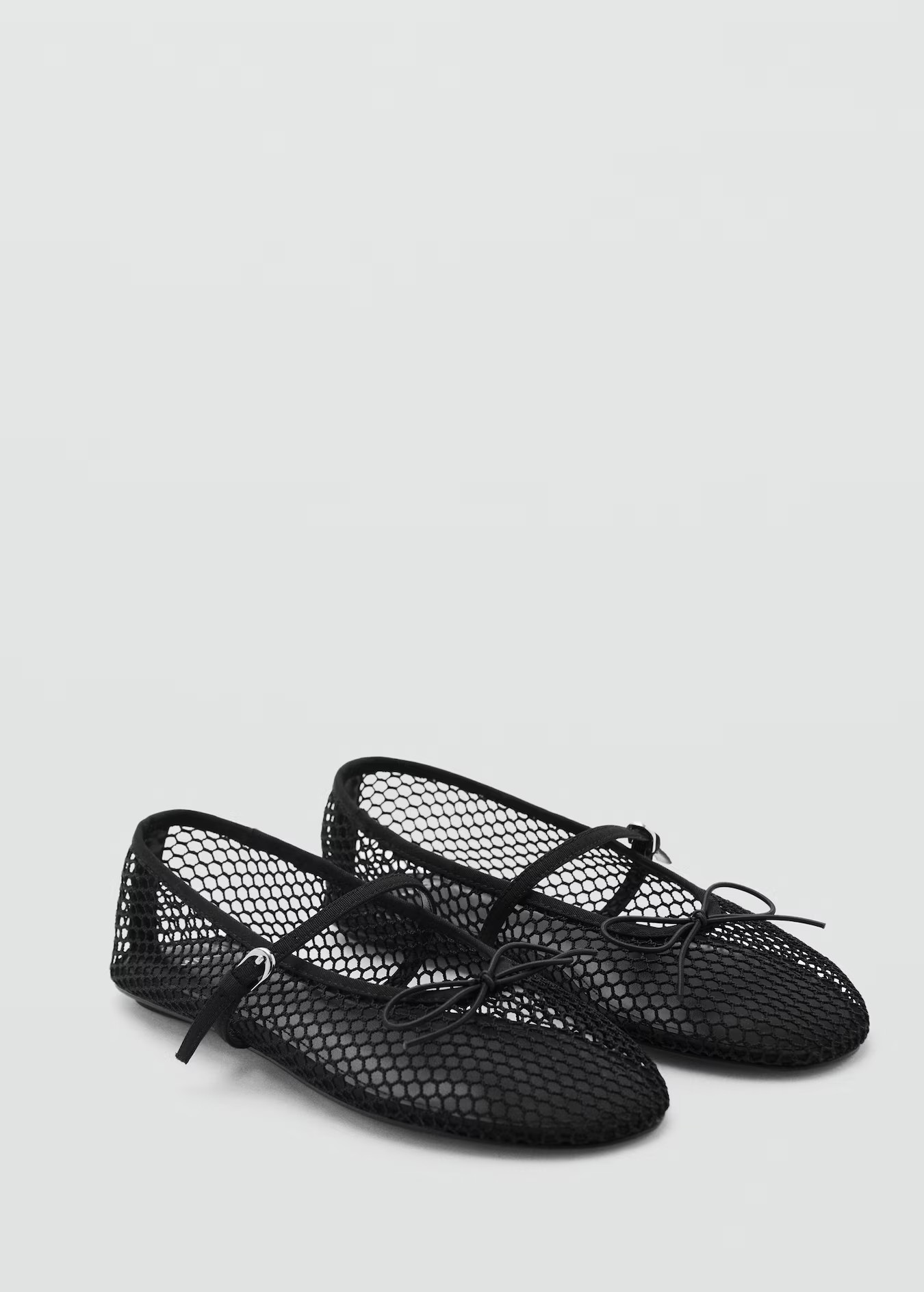 Mesh ballet flats with buckle strap | Mango (US/MX/AU)