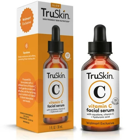 TruSkin Vitamin C Facial Serum, Anti-Aging Blend for Brighter-Looking Skin with Soothing Squalane, 1 fl oz | Walmart (US)