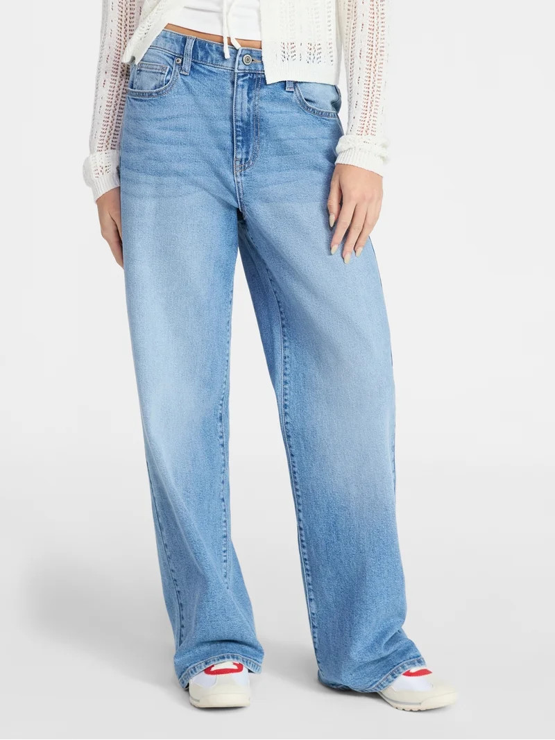 No Boundaries High Rise Baggy Wide Leg Jeans, 32" Inseam, Women's and Women's Plus XXS-4X | Walmart (US)