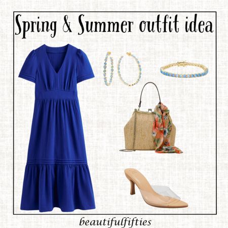 Spring and summer outfit idea

Blue cotton dress, handbag with scarf, clear heels, earrings and bracelet with touch of blue 

#LTKworkwear #LTKover40 #LTKstyletip