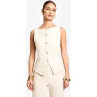 Womens Textured button through waistcoat - White - 16 | NastyGal UK
