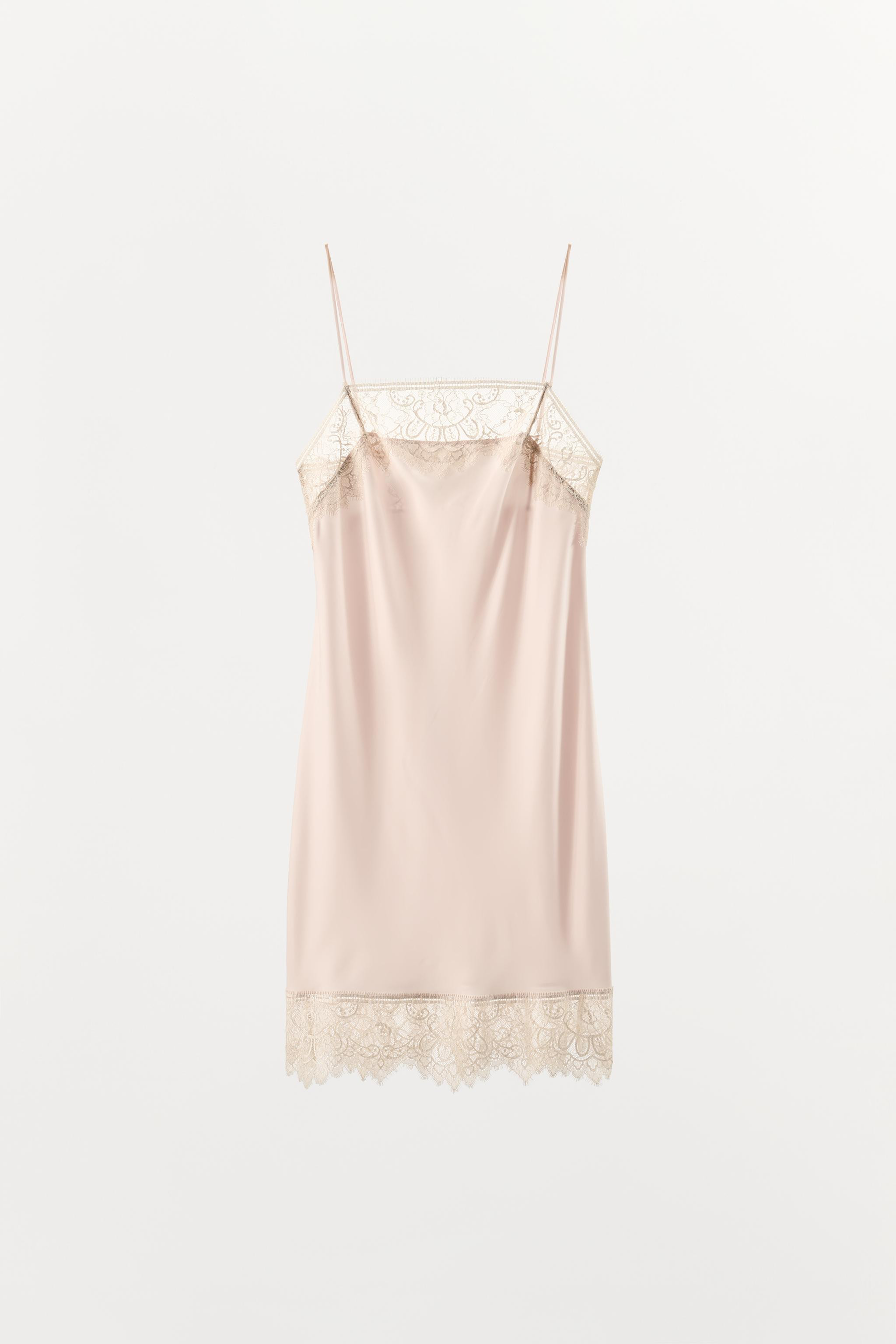 SATIN LACE SLIP DRESS | Zara US