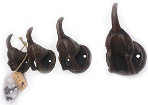 Lulu Decor, Cast Iron Dog Heavy Duty Key Loose Hook (4 Dog Tails) | Amazon (US)