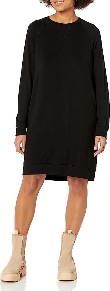 Daily Ritual Women's Supersoft Terry Long-Sleeve Raglan Sweatshirt Dress | Amazon (US)