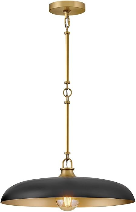 Hinkley Sadie 18" Medium Dome Pendant, Black with Lacquered Brass | Amazon (US)