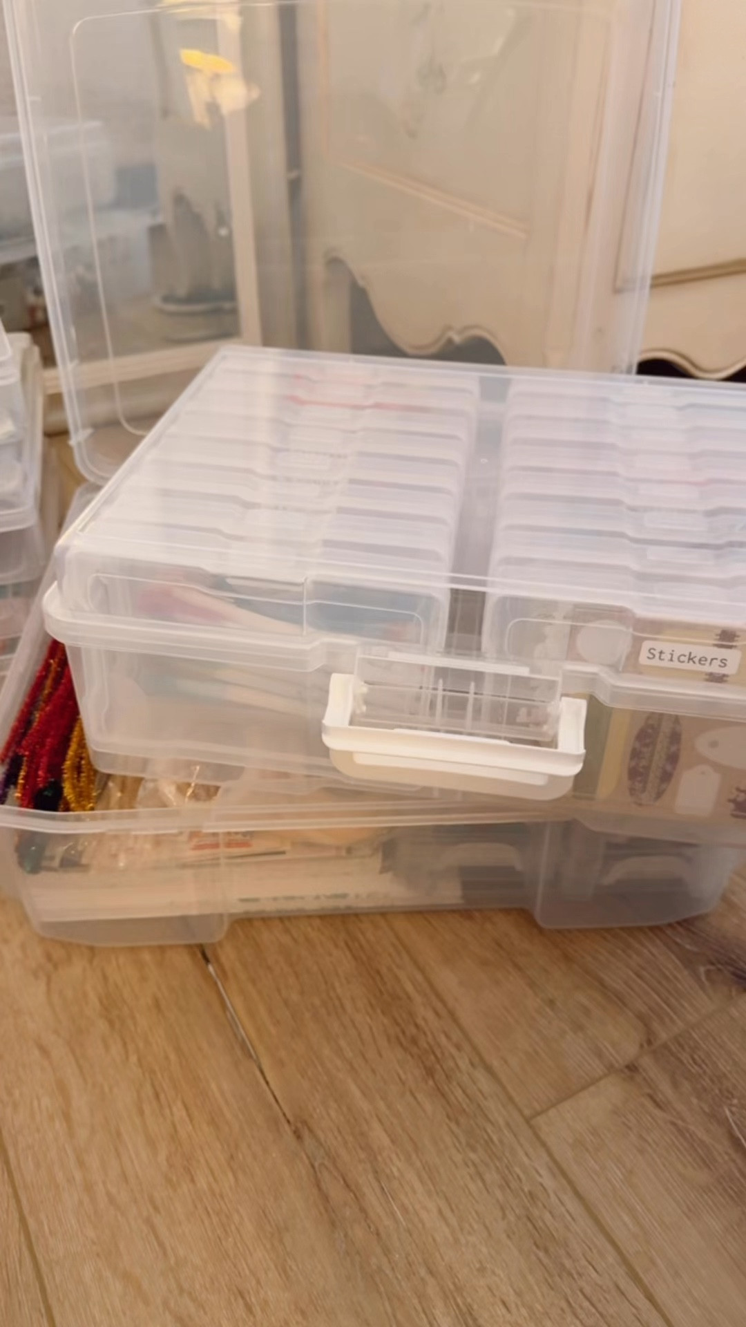 Arts & Crafts storage container’s! 
These plastic containers are perfect for different art supplies from paper to glitter!

#LTKHome #LTKFamily #LTKSeasonal