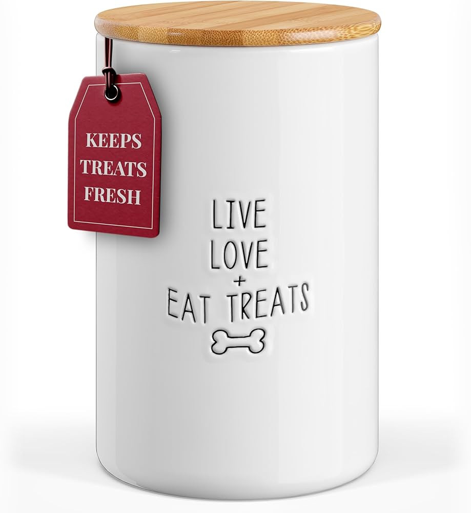 Barnyard Designs Large Dog Treat Container Airtight with Lid, Cute Dog Treat Jar, Rustic Dog Trea... | Amazon (US)
