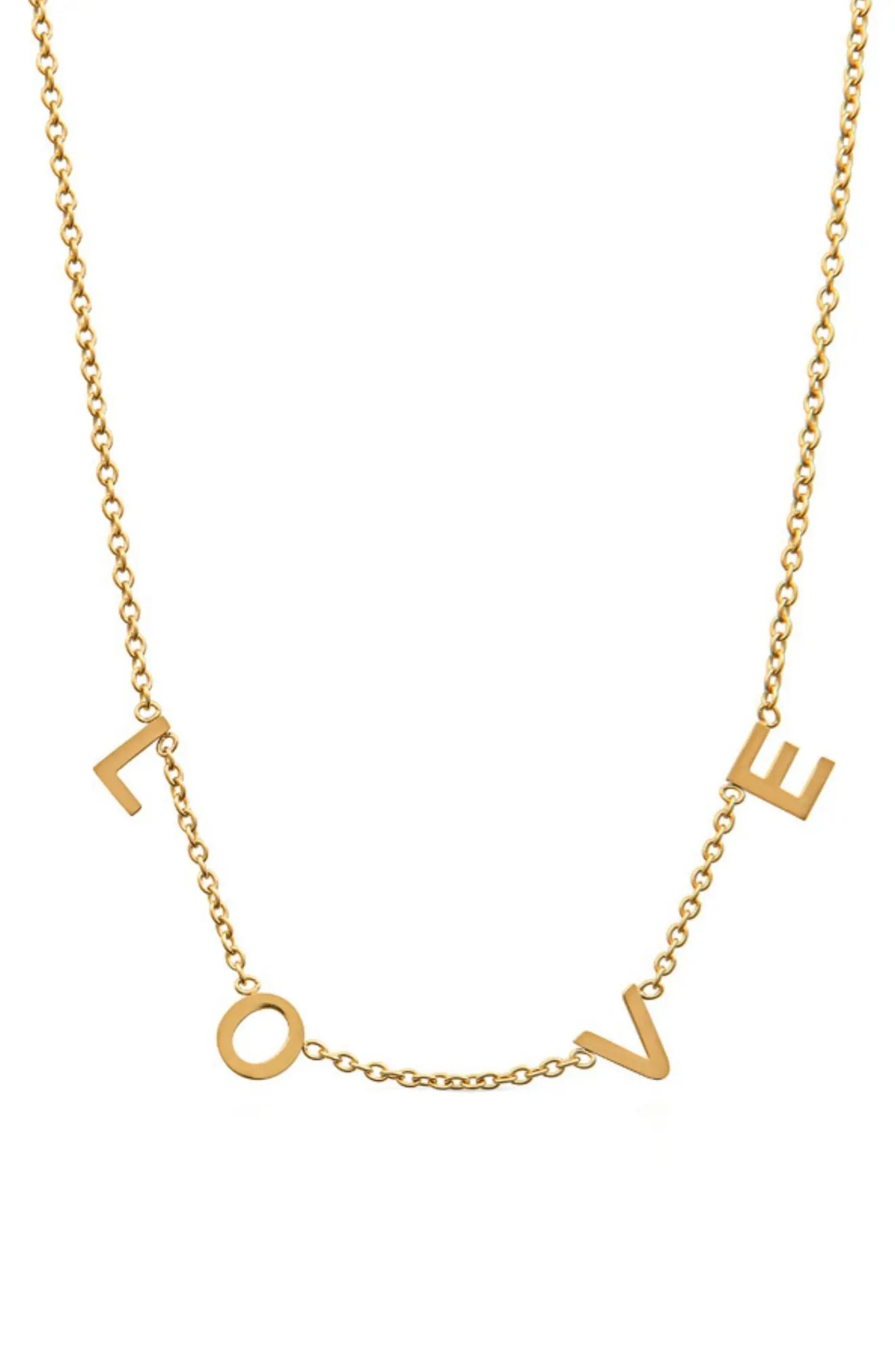 Christina Greene Love Letter Station Necklace in Yellow Gold at Nordstrom | Nordstrom