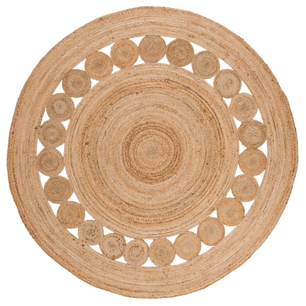 Safavieh Natural Fiber Beige 8 ft. x 8 ft. Round Border Area Rug | The Home Depot