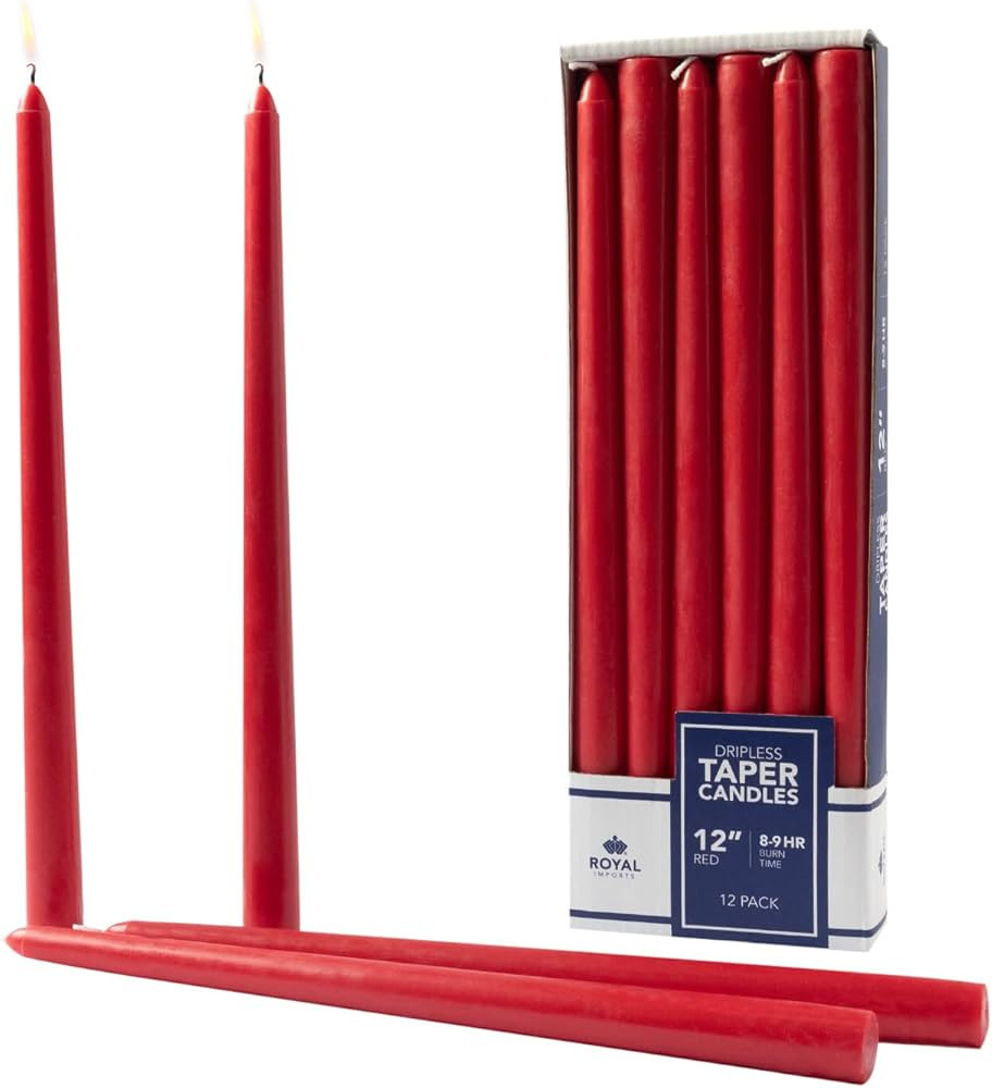 Royal Imports Unscented Taper Candles, Tall Elegant Premium, Dripless & Smokeless, Hand-Dipped fo... | Amazon (US)