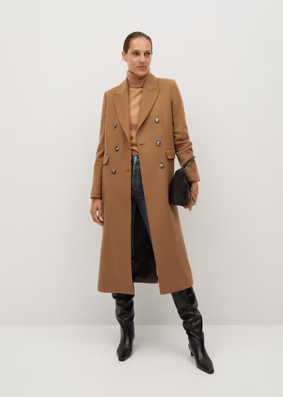 Wool double-breasted coat | MANGO (US)