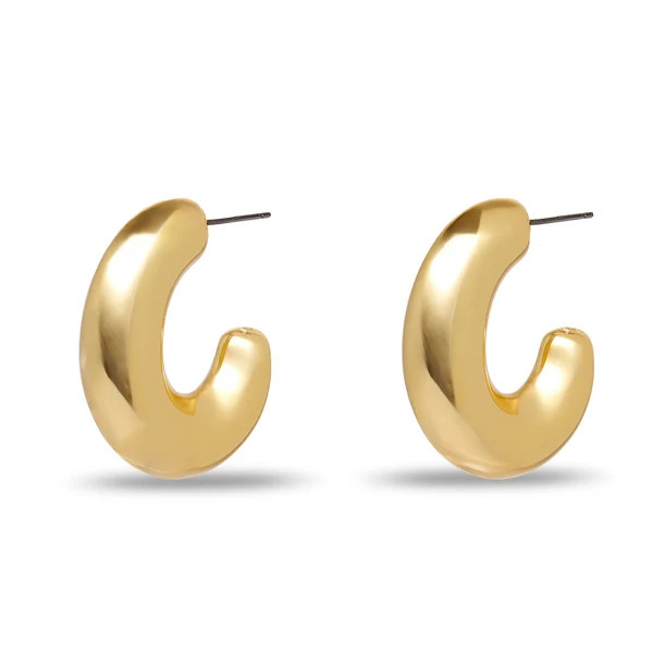 GOLD CHUNKY HOOP EARRINGS | LELE SADOUGHI