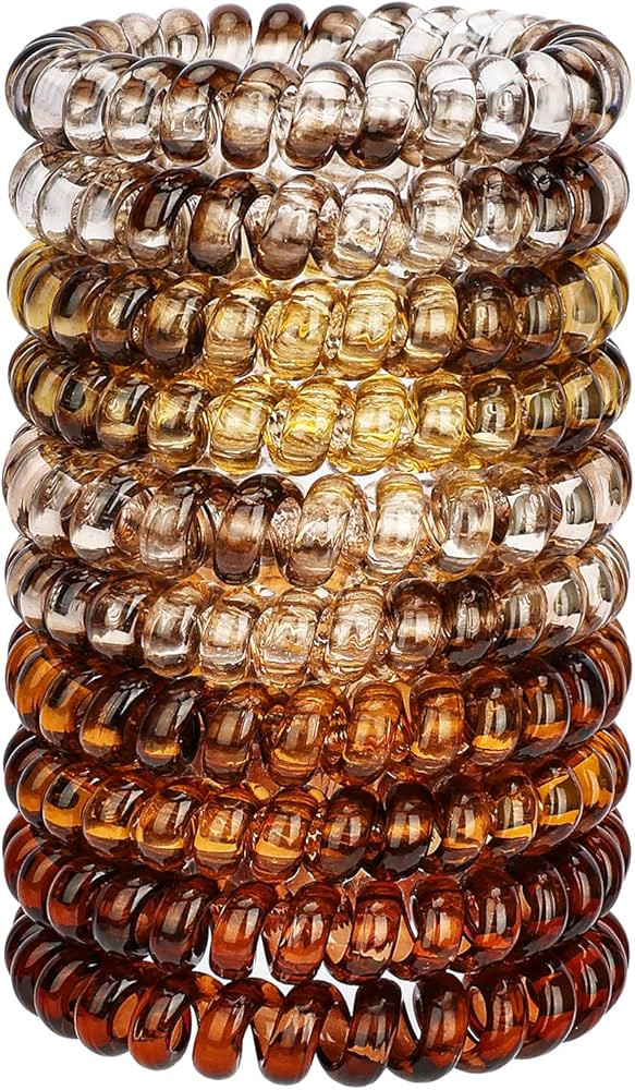 JessLab Spiral Hair Ties for Women, 10-Pack Traceless No-Damage Ponytail Holders, Coils Hair Band... | Amazon (US)