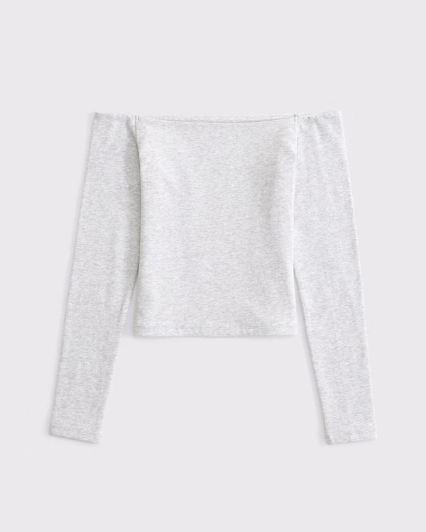Women's Cotton-Blend Seamless Fabric Off-The-Shoulder Top | Women's Clearance | Abercrombie.com | Abercrombie & Fitch (US)