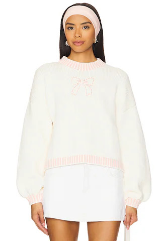 MAJORELLE Rory Bow Sweater in Ivory Multi from Revolve.com | Revolve Clothing (Global)
