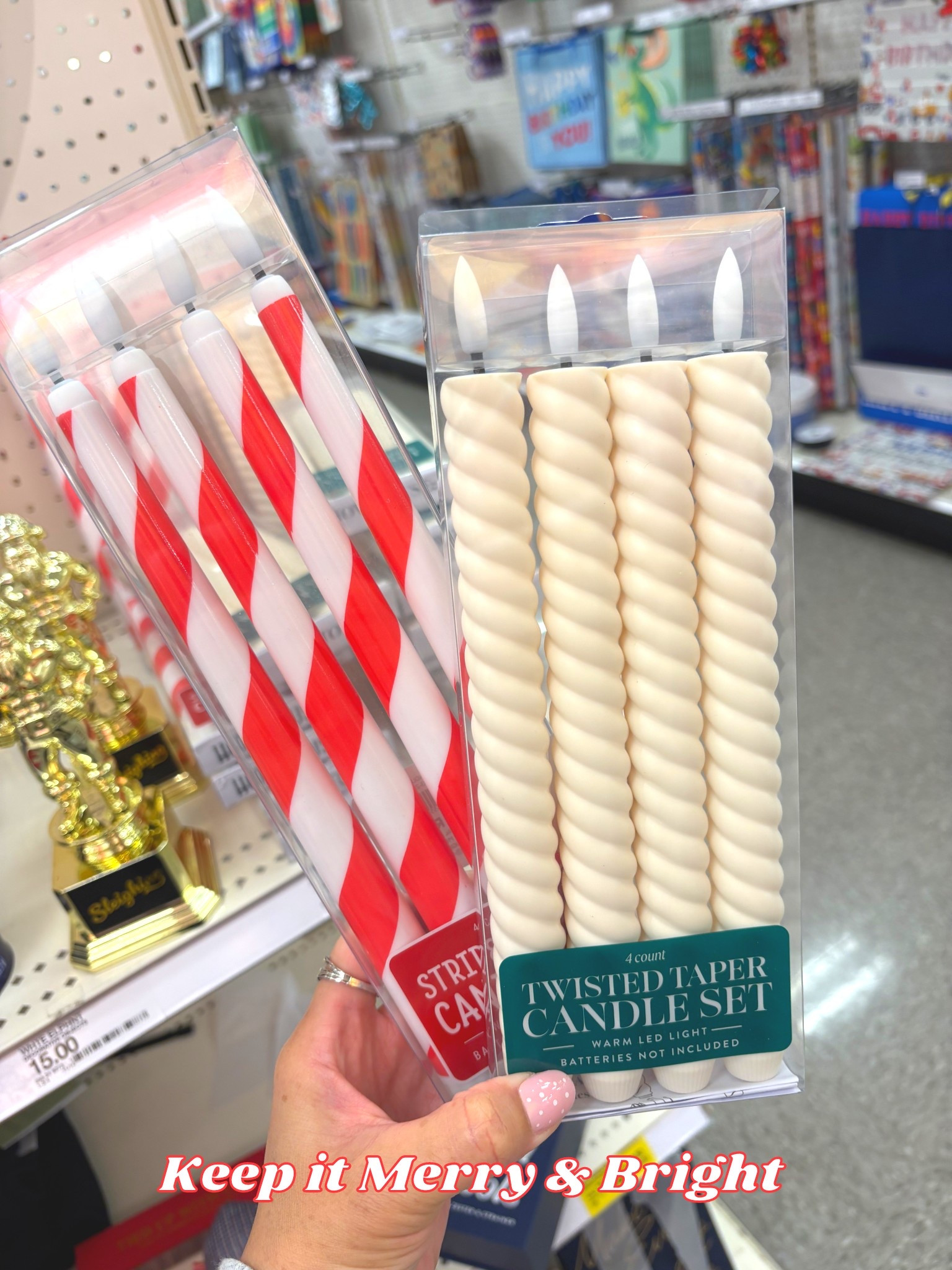 Target Flameless Christmas Twisted and Striped LED Taper Candies #target #ledcandies #tapercandles #holidaycandles #newattarget

#LTKGiftGuide #LTKHome #LTKHoliday