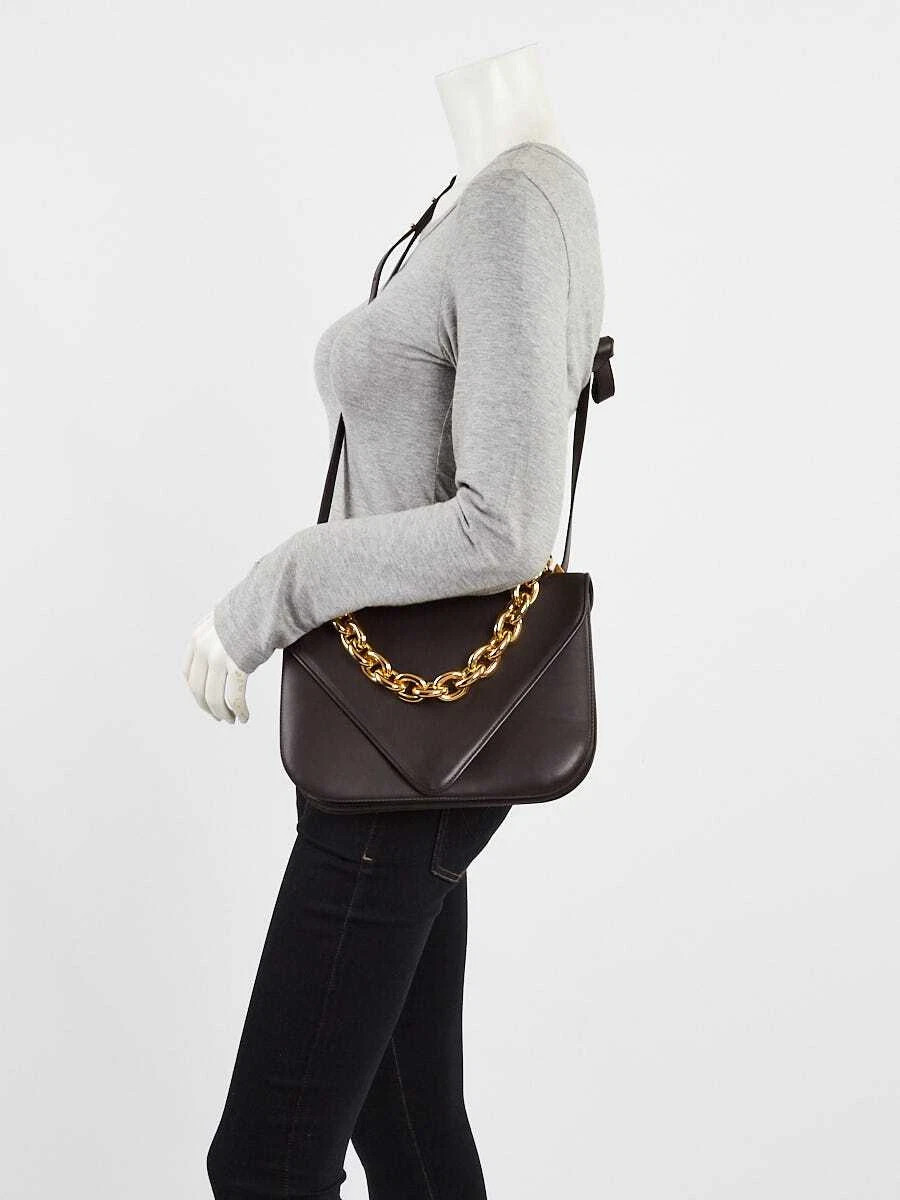 Bottega Veneta Brown Smooth Leather Mount Medium Envelope Crossbody Bag | eBay US