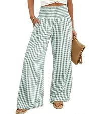 Dokotoo Women's Striped Barrel Casual Pants High Waisted 2026 Elastic Drawstring Trousers | Amazon (US)