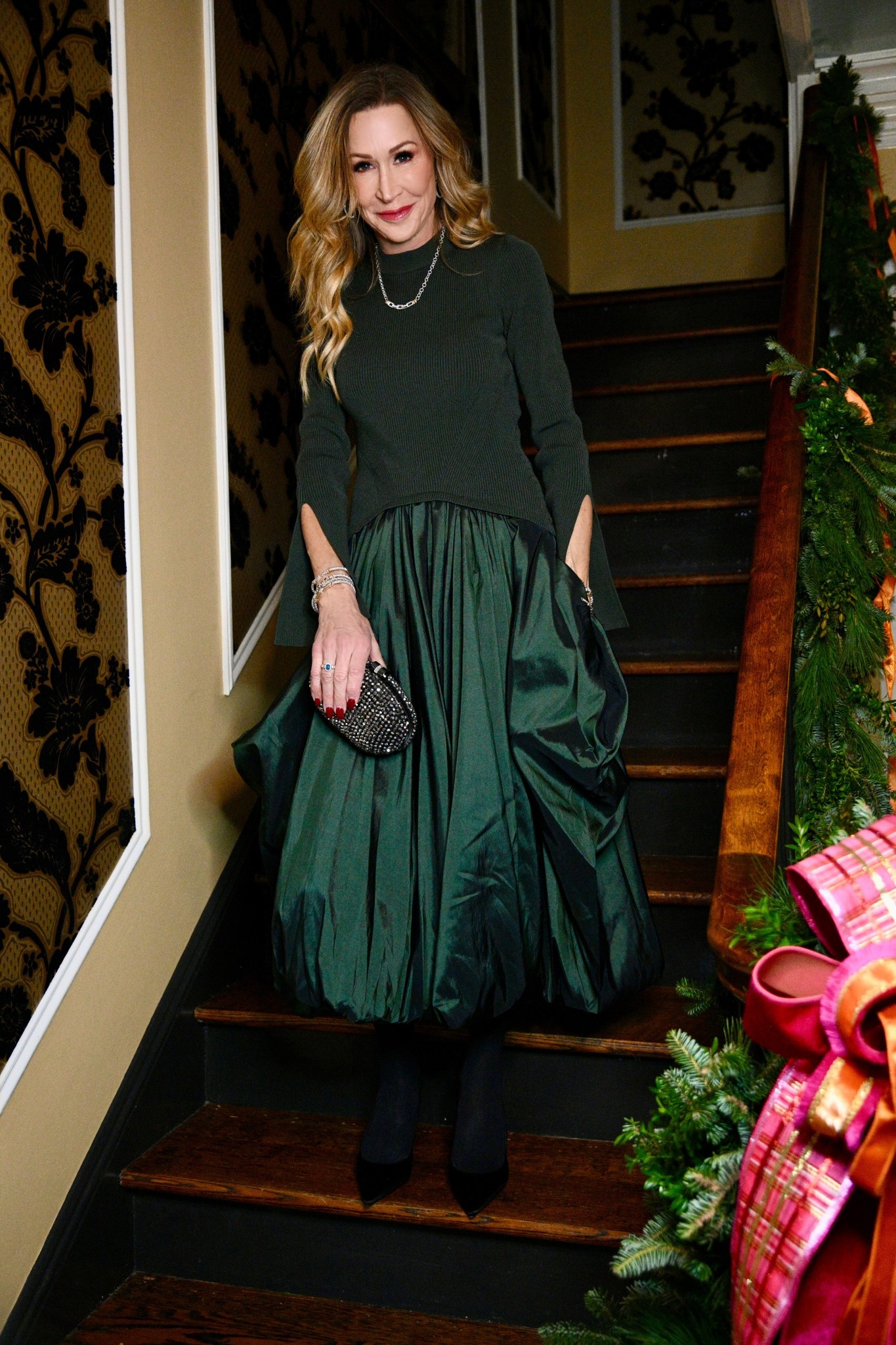 Perfect holiday cocktail dress!  Rubbed sweater upper with a taffeta bubble hem. Gorgeous split sleeves and the skirt has pockets!  Paired with tights, black sling back stilettos and an evening clutch!


#LTKSeasonal #LTKHoliday #LTKOver40