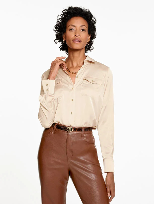 Soft Satin Charmeuse Shirt | Talbots
