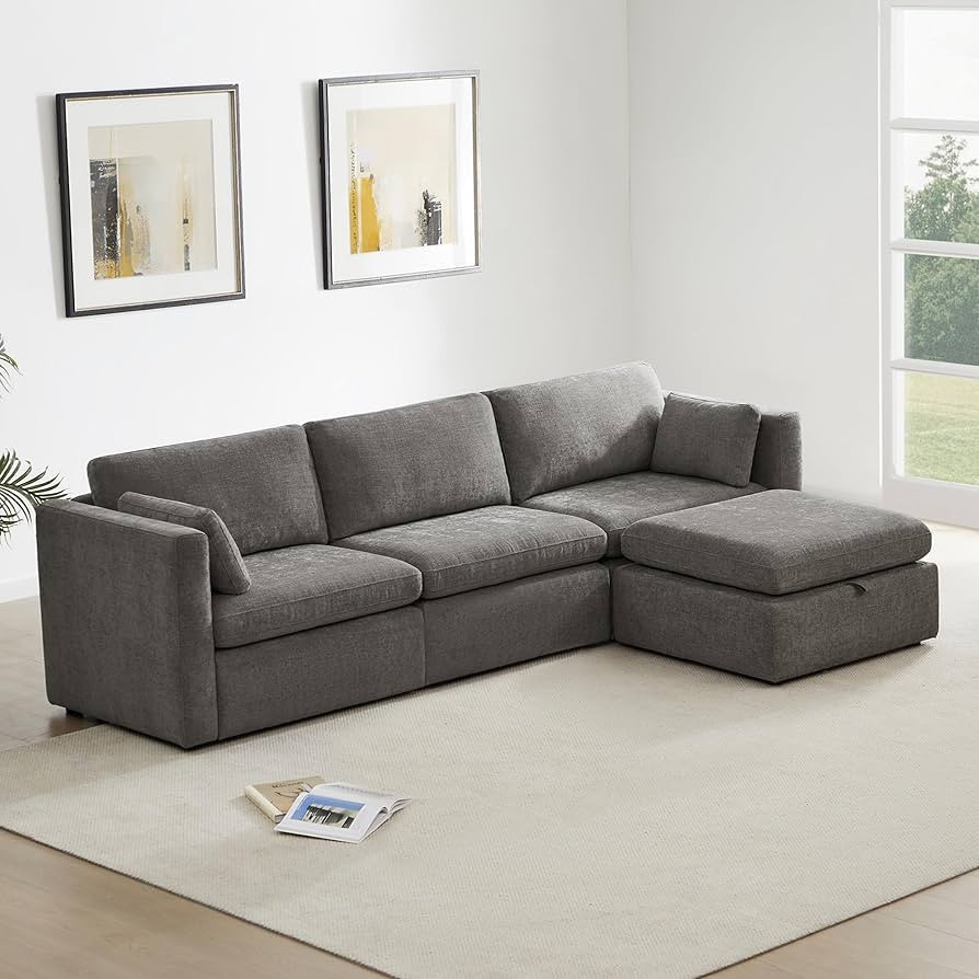 CHITA Oversized Modular Sectional Fabric Sofa Set,Extra Large L Shaped Couch with Reversible Chai... | Amazon (US)