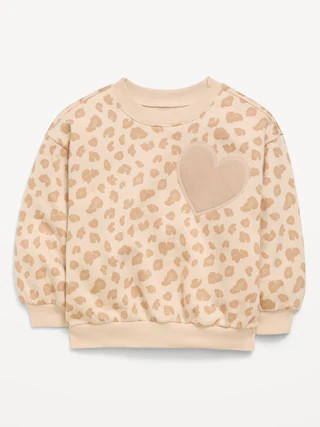 Printed Oversized Long-Sleeve Sweatshirt for Toddler Girls | Old Navy (US)