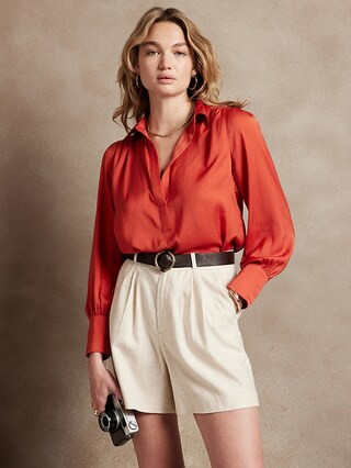 Silky Collar Blouse | Banana Republic Factory