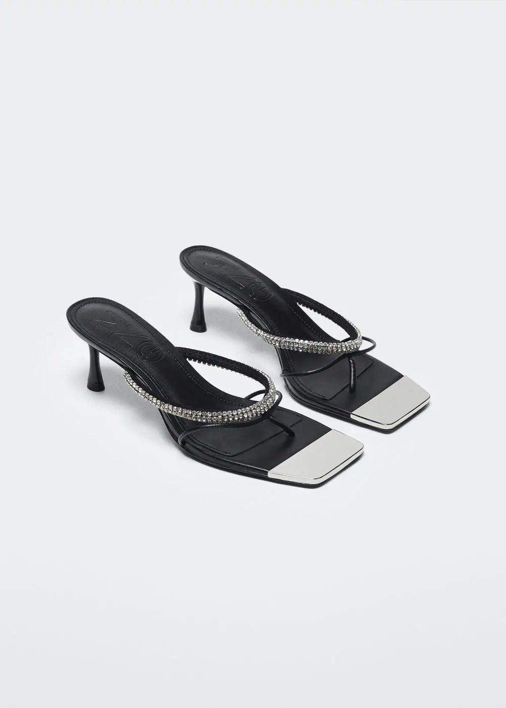 Heeled sandal with strass strap -  Women | Mango United Kingdom | MANGO (UK)