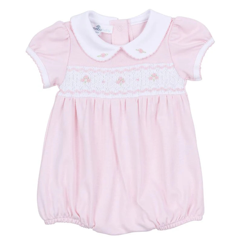 Magnolia Baby Lillian Smocked Bubble - Pink | JoJo Mommy