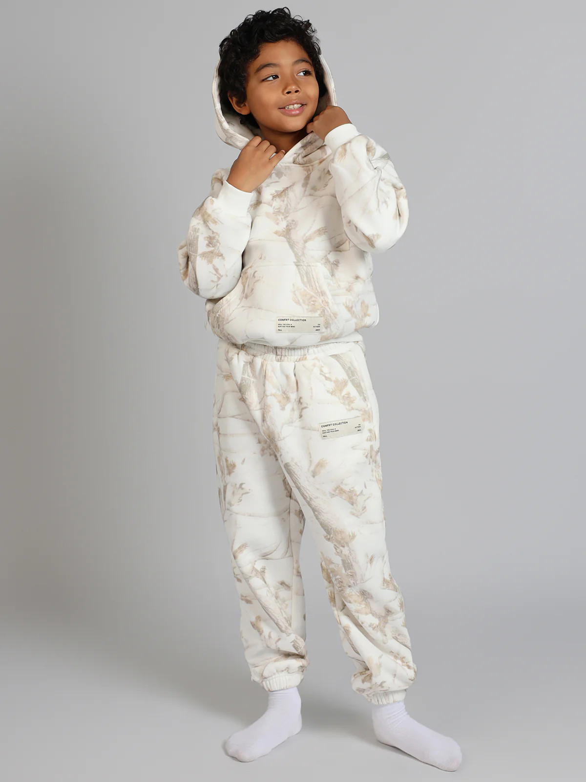 Comfrt Camo Kids Sweatpants | White Oak | Oversized | XL | Comfrt