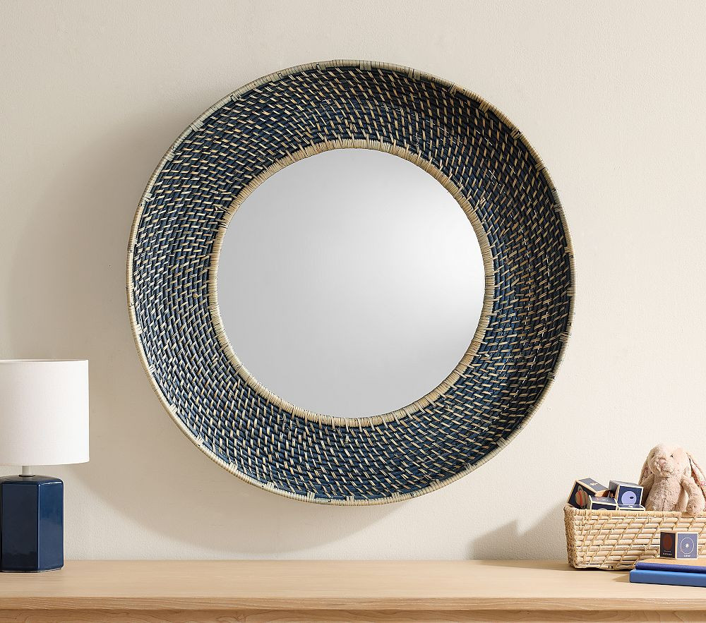 Navy Quinn Round Mirror (29") | Pottery Barn Kids