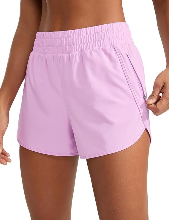 CRZ YOGA Dolphin Athletic Shorts for Women 3" - High Waisted Quick Dry for Running Workout Gym Tr... | Amazon (US)