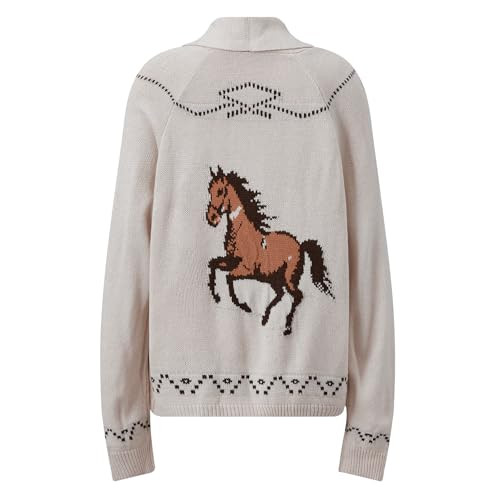 Women Shawl Collar Cardigan Sweater Lobster Print Long Sleeve Button Down Jumper Tops Vintage Chu... | Amazon (US)