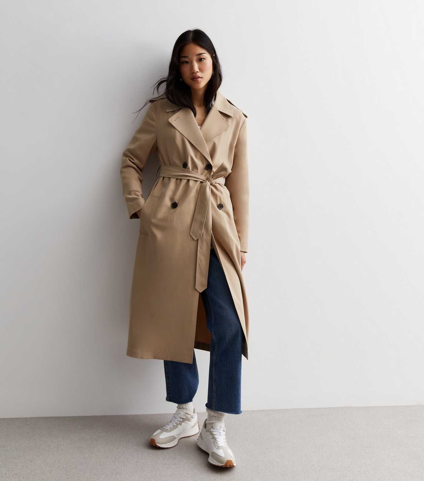 Camel Belted Longline Trench Coat | New Look | New Look (UK)