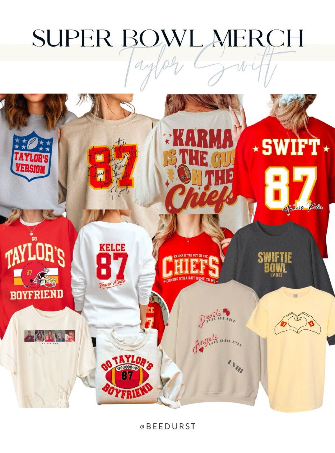 Super Bowl outfit, Taylor swift football outfit, Taylor swift Super Bowl shirt, Taylor swift Travis Kelcie sweatshirt, Karma is the guy on the chiefs shirt, Chiefs Super Bowl shirts, Taylor and Travis shirts, Taylor swift jersey

#LTKSeasonal #LTKparties #LTKstyletip