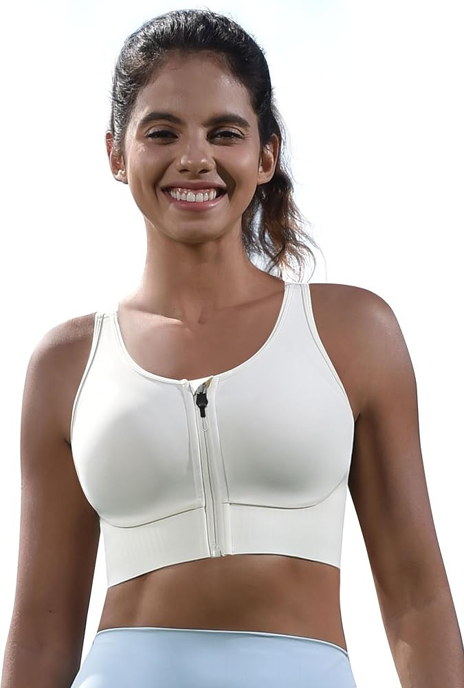 Cordaw Front Zipper Racerback Sports Bra for Women, High Impact & Molded Cups, Supportive for Run... | Amazon (US)
