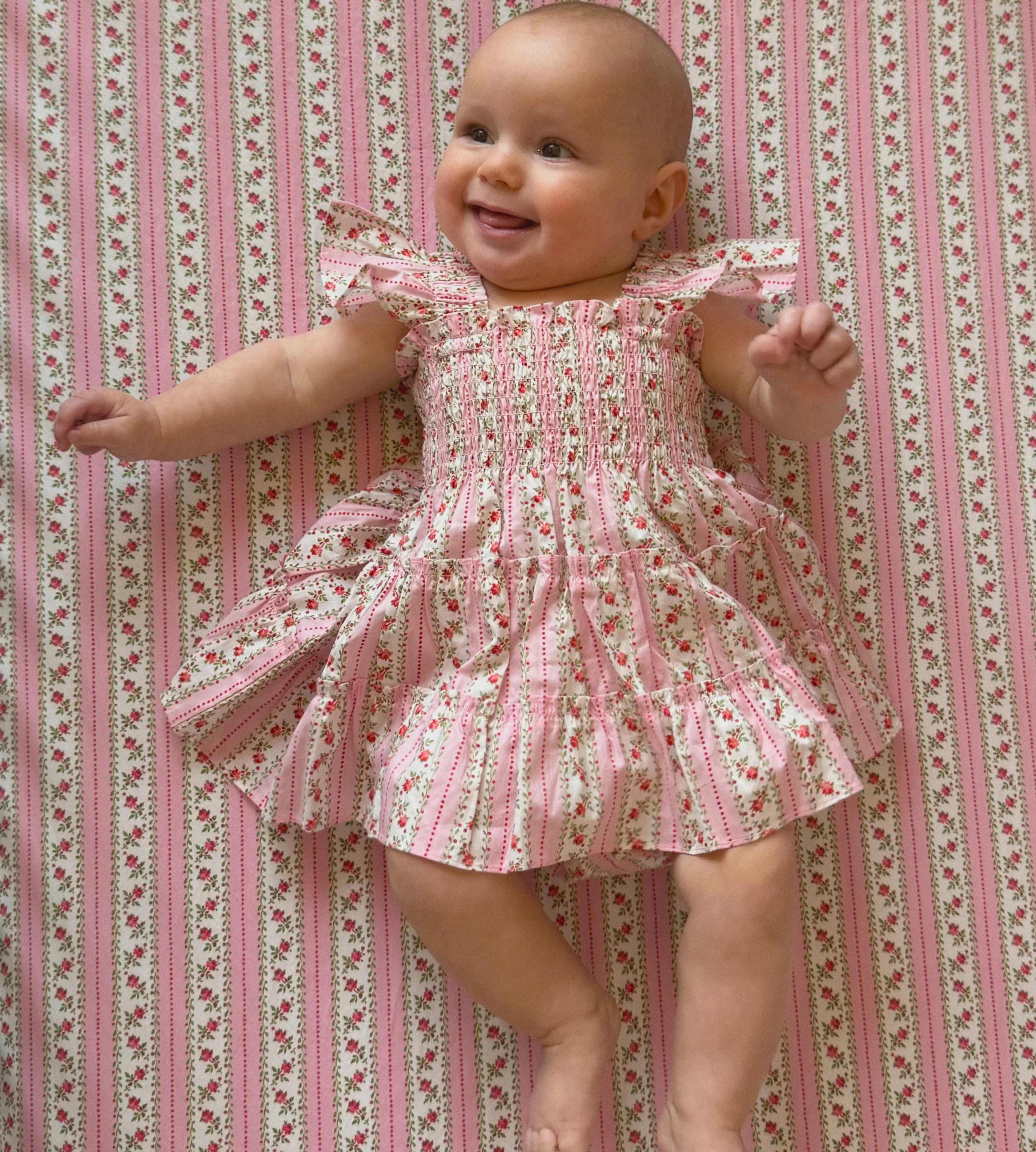 The Baby Ellie Nap Dress - Pink Variegated Stripe | Hill House Home US