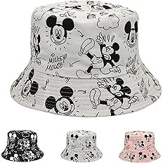 Cute Bucket Hat Beach Fisherman Hats for Women, Mouse Ears Print and Embroidered, 100% Cotton, Re... | Amazon (US)