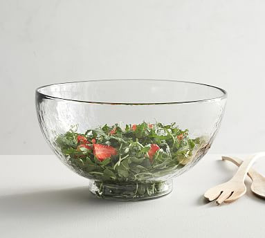 Handmade Hammered Glass Serving Bowl | Pottery Barn (US)