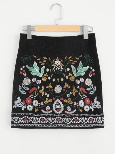 SHEIN Jupe brodé plante | SHEIN