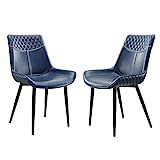 Linon Home Decor Products Linon Maisy Set of 2 Blue Dining Chair, Navy | Amazon (US)