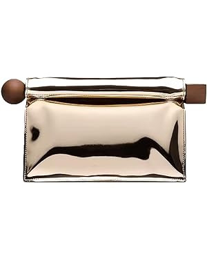 DKQXEIM Trendy PU Leather Clutch Bag for Women Versatile Folding Evening Purse Metal Decoration C... | Amazon (US)