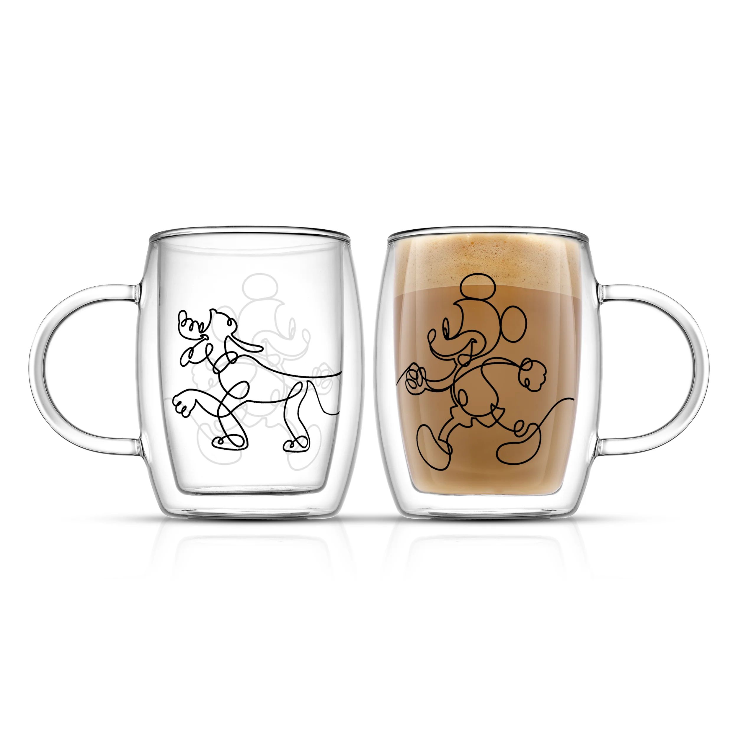 Disney Mickey and Pluto Aroma Glass Mugs - 13.5 oz | JoyJolt